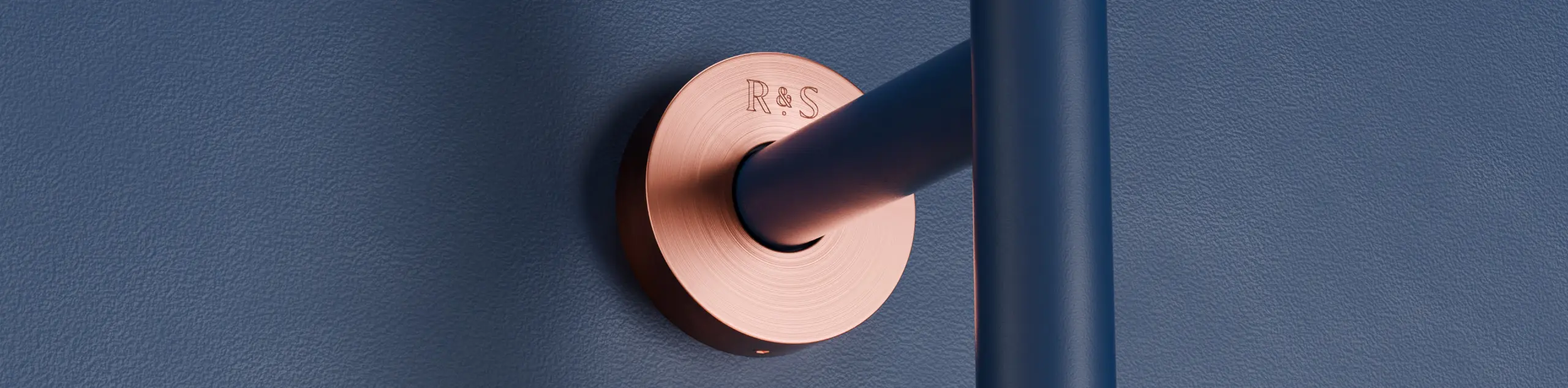 Detail of R&S logo on a wall lamp design