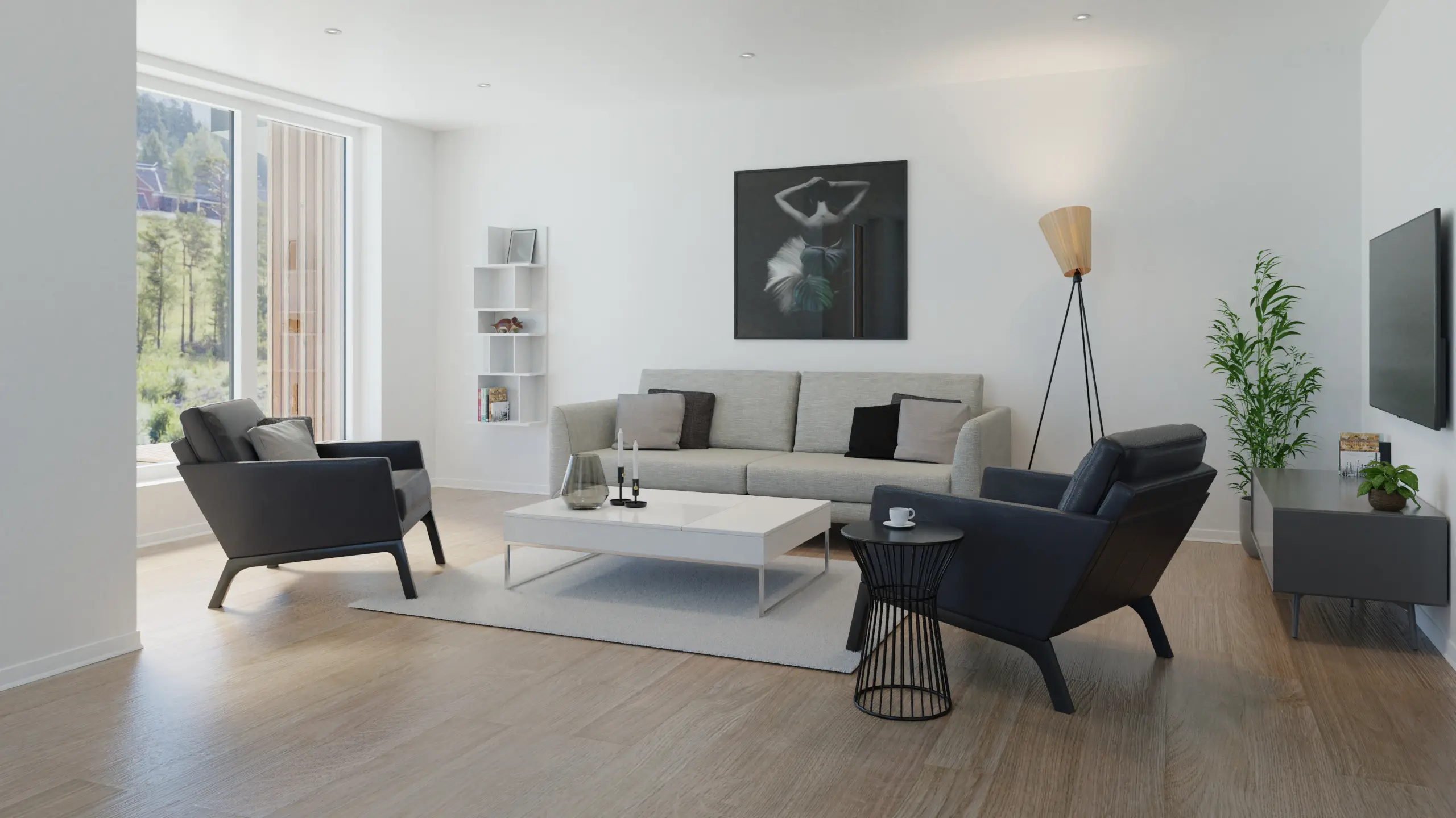 Interior visualisation of a living room