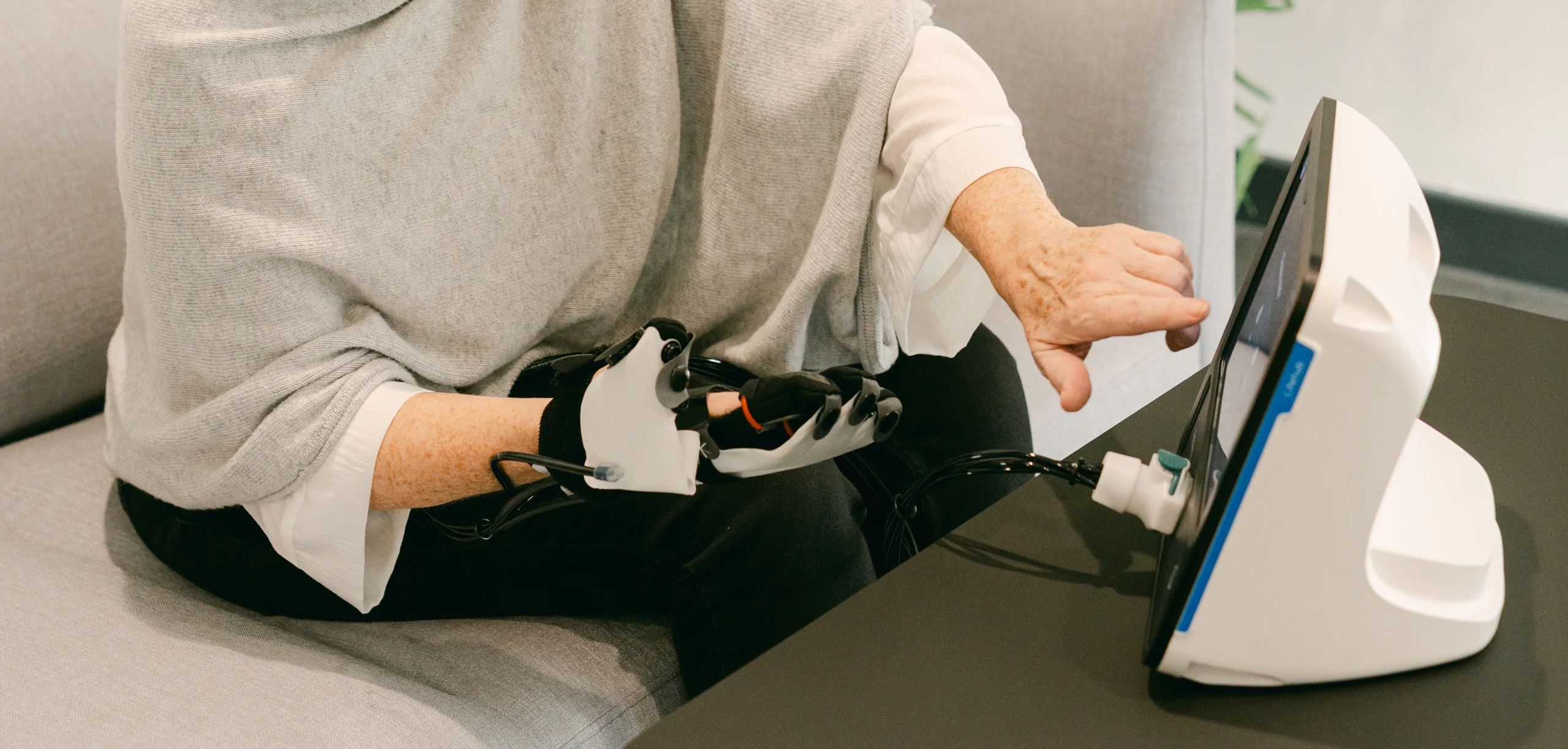 Lifehub and Lifeglov rehab device in use