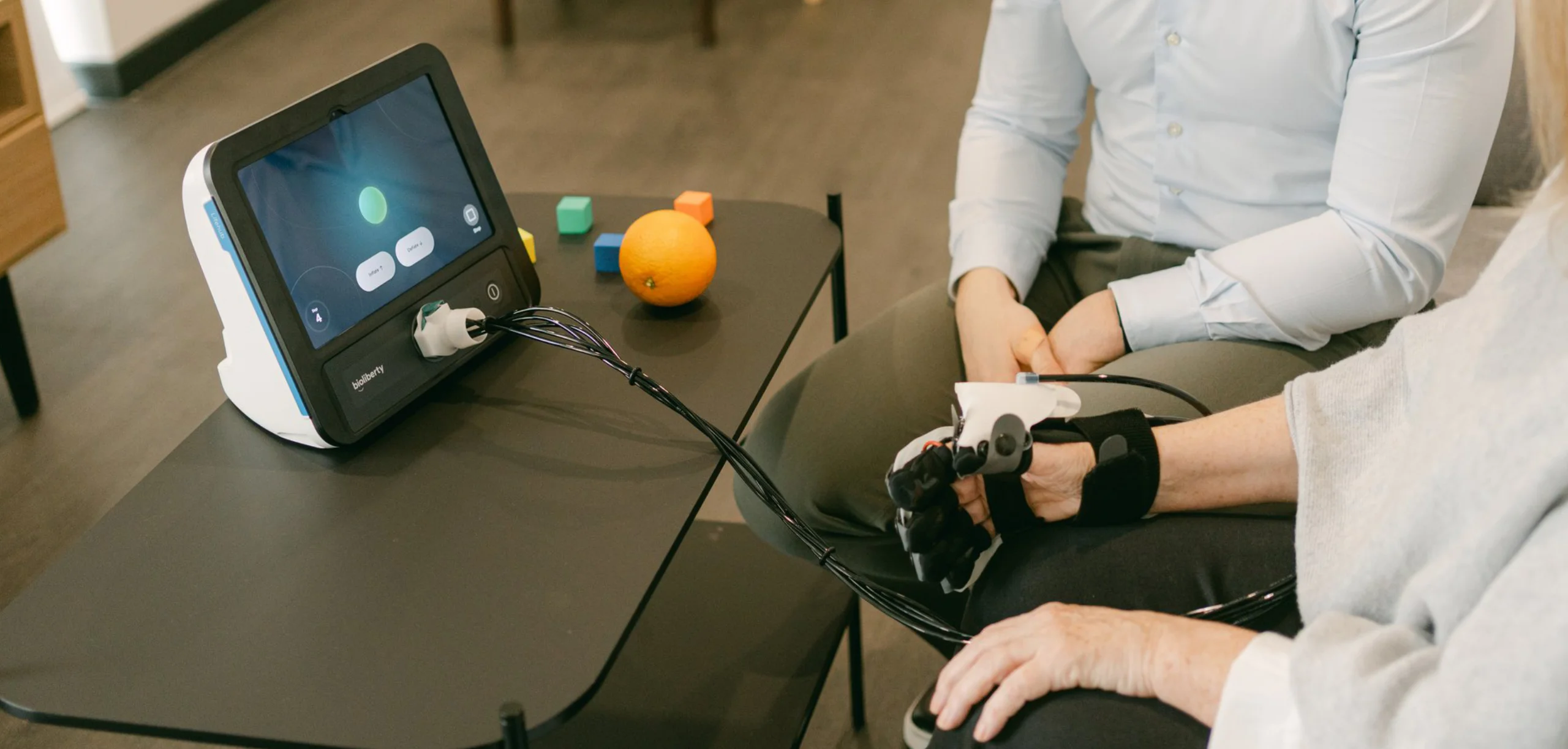 Lifehub and Lifeglov in use on a table