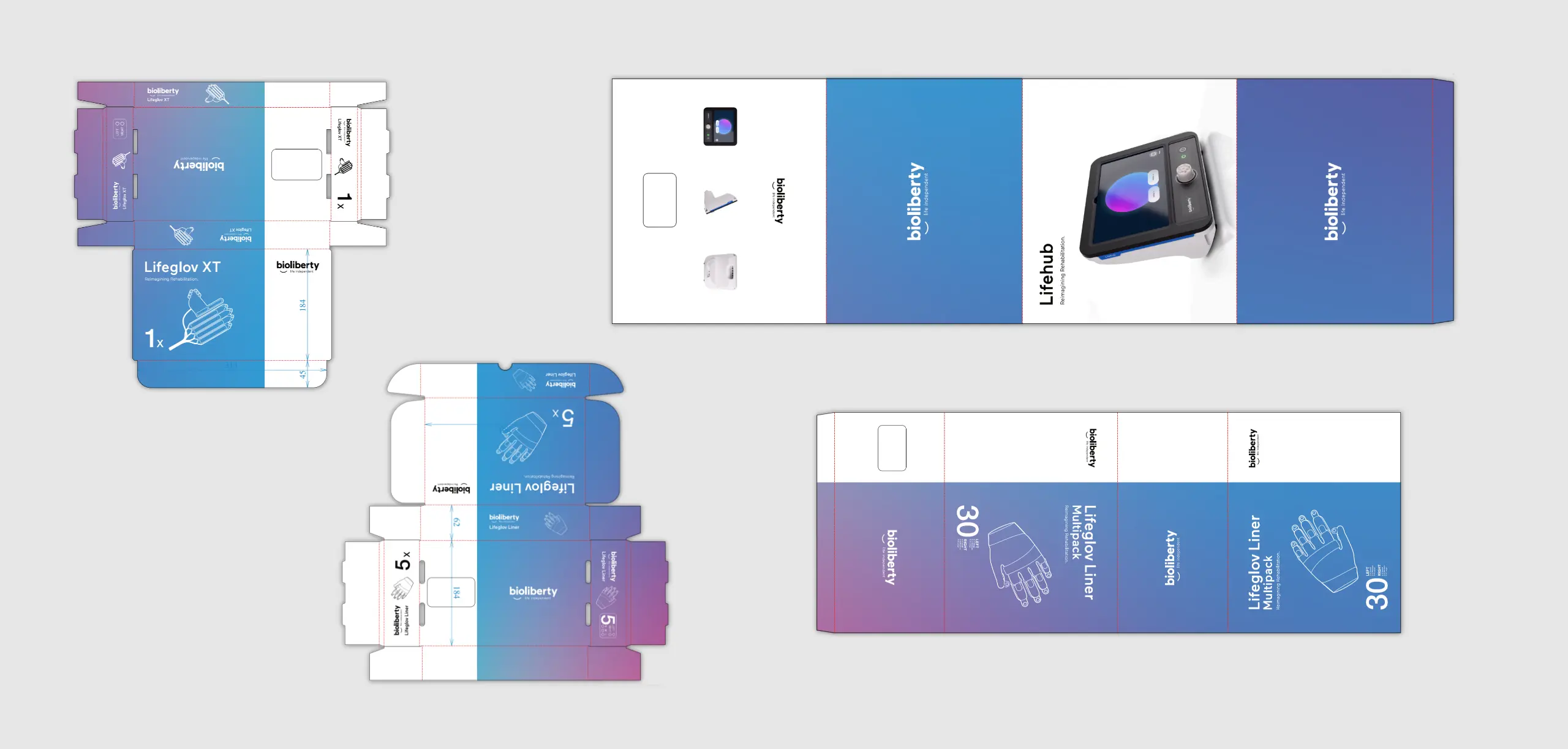 Bioliberty packaging design dielines
